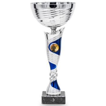 Copa bicolor plata líneas azules