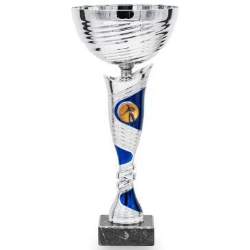 Copa bicolor plata líneas azules