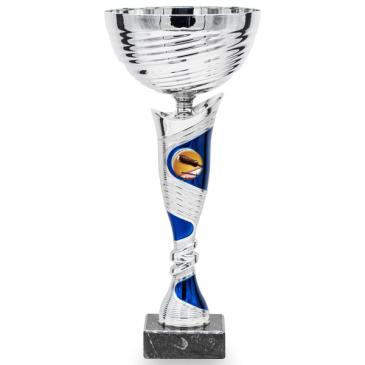 Copa bicolor plata líneas azules