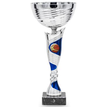 Copa bicolor plata líneas azules