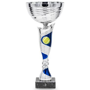 Copa bicolor plata líneas azules