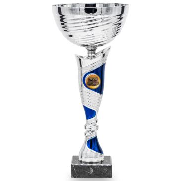 Copa bicolor plata líneas azules