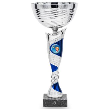 Copa bicolor plata líneas azules