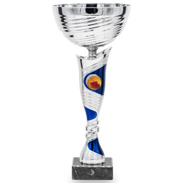 Copa bicolor plata líneas azules