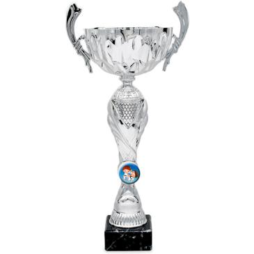 Copa plateada portadiscos vaso asas