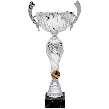 Copa plateada portadiscos vaso asas