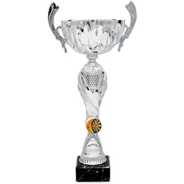 Copa plateada portadiscos vaso asas
