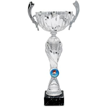 Copa plateada portadiscos vaso asas