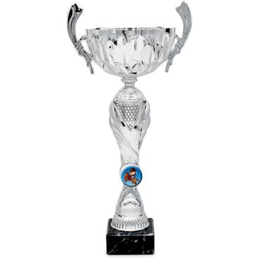 Copa plateada portadiscos vaso asas