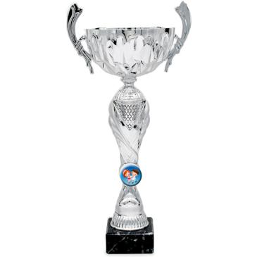 Copa plateada portadiscos vaso asas