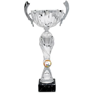 Copa plateada portadiscos vaso asas