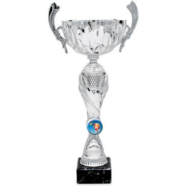 Copa plateada portadiscos vaso asas