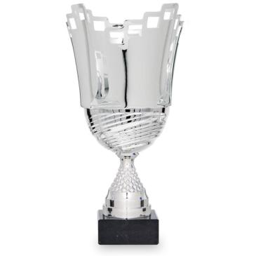 Copa plateada con vaso de líneas y calado