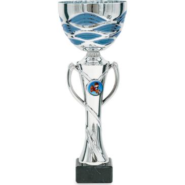 Copa bicolor plata azul