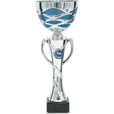 Copa bicolor plata azul
