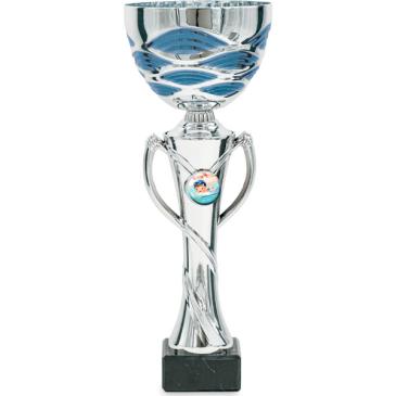 Copa bicolor plata azul