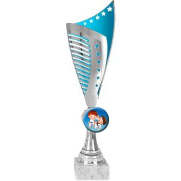Ánfora ABS azul-plata estrellas