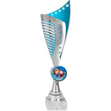 Ánfora ABS azul-plata estrellas