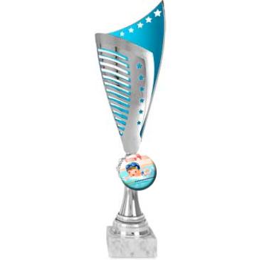 Ánfora ABS azul-plata estrellas