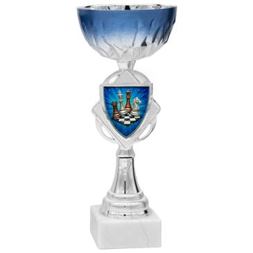 Copa bicolor plata y azul