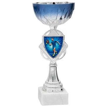 Copa bicolor plata y azul