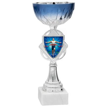 Copa bicolor plata y azul