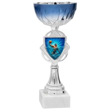 Copa bicolor plata y azul
