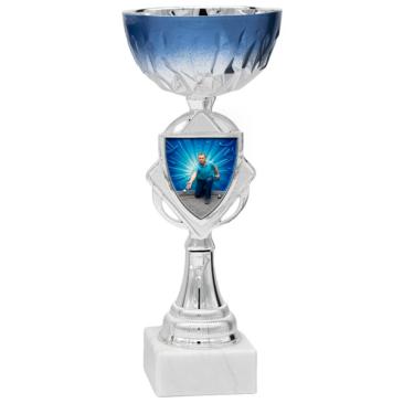 Copa bicolor plata y azul
