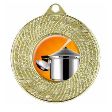 Medalla metálica con borde decorado