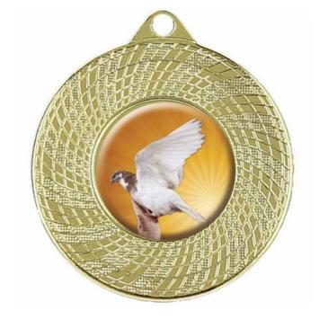 Medalla metálica con borde decorado