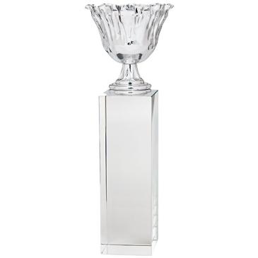 Copa de cristal con vaso corrugado