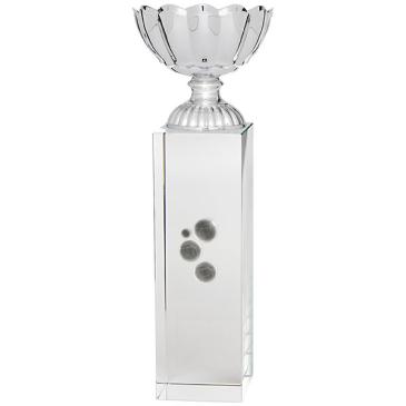 Copa de cristal con vaso en forma de pétalos