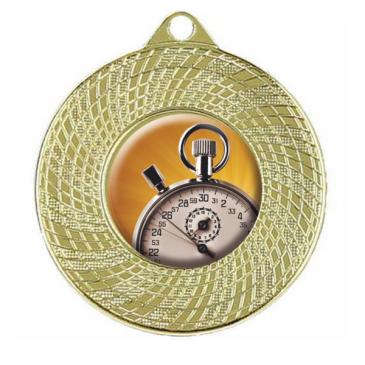 Medalla metálica con borde decorado