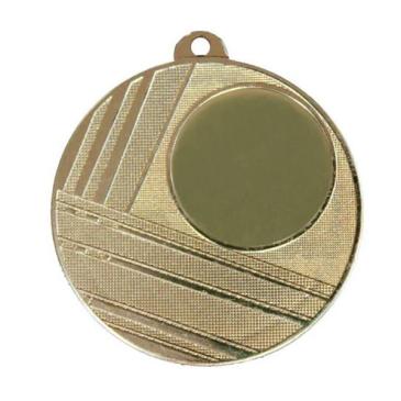 Medalla metálica con líneas