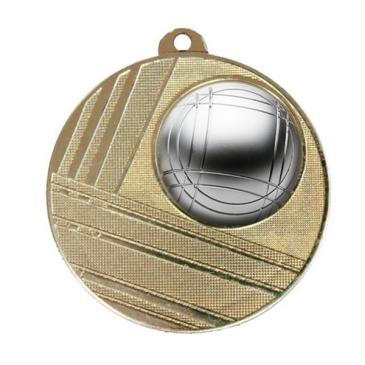 Medalla metálica con líneas