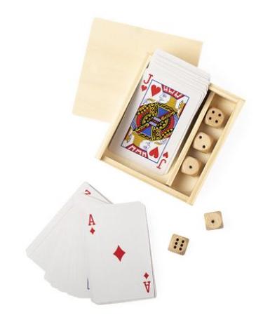 Set de juegos poker y dados en madera