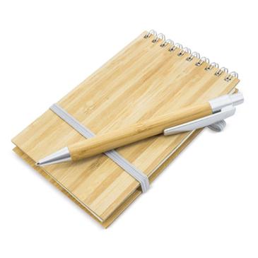 Set de libreta y boligrafo de bambu