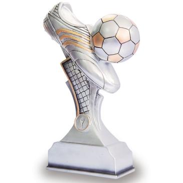 Trofeo bota y balón de fútbol 