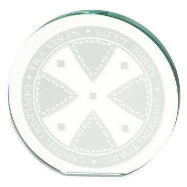 Trofeo de cristal circular grabado