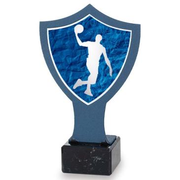 Trofeo de hierro escudo azul baloncesto