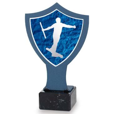 Trofeo de hierro escudo azul barra aragonesa