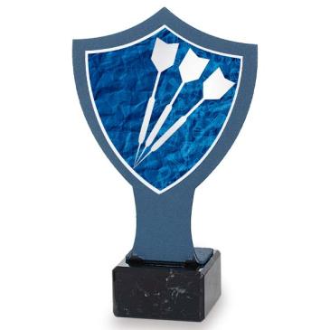 Trofeo de hierro escudo azul dardos
