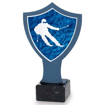 Trofeo de hierro escudo azul esquí