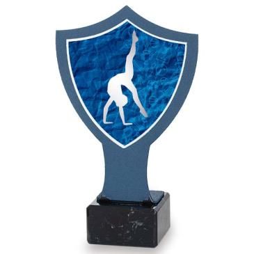 Trofeo de hierro escudo azul gimnasia