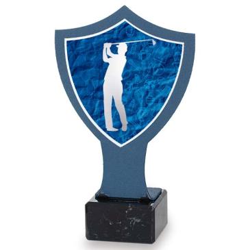 Trofeo de hierro escudo azul golf