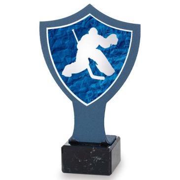 Trofeo de hierro escudo azul hockey