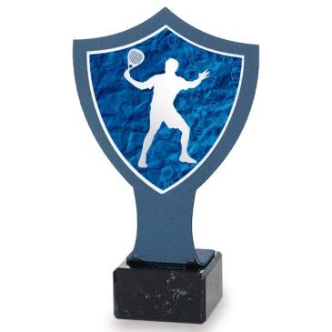 Trofeo de hierro escudo azul pádel