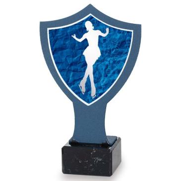 Trofeo de hierro escudo azul patinaje sobre hielo
