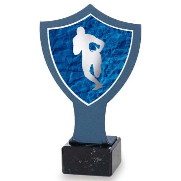 Trofeo de hierro escudo azul rugby