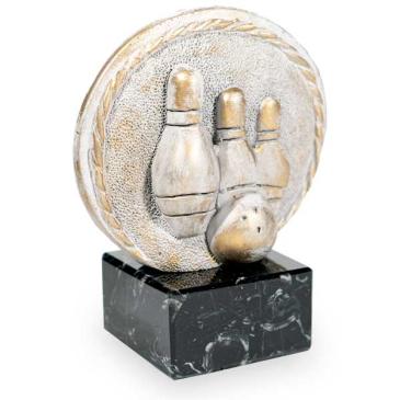 Trofeo de resina de bolos en disco